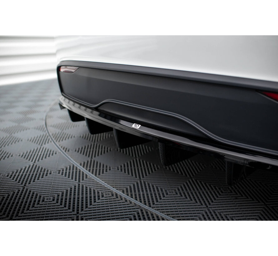 Maxton Design Rear Splitter (with vertical bars) Tesla Model X Mk1 Facelift