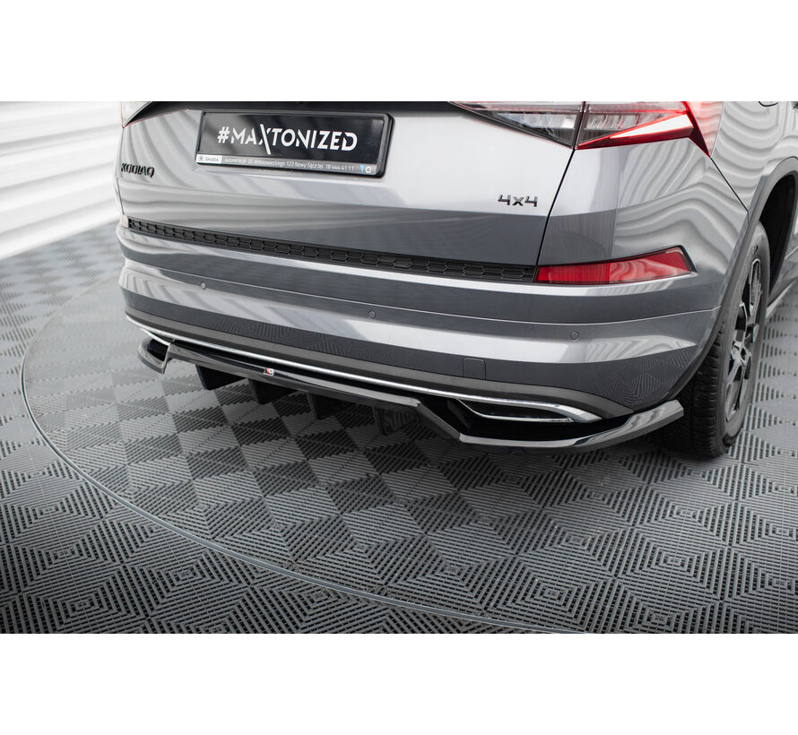 Maxton Design Rear Splitter (with vertical bars) Skoda Kodiaq Sportline Mk1 Facelift