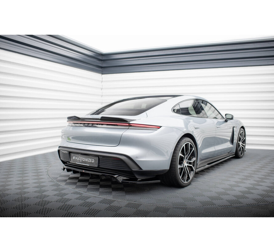 Maxton Design Rear Splitter (with vertical bars) Porsche Taycan / Taycan 4 / Taycan 4S / Taycan GTS Mk1