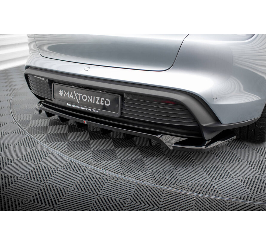 Maxton Design Rear Splitter (with vertical bars) Porsche Taycan / Taycan 4 / Taycan 4S / Taycan GTS Mk1