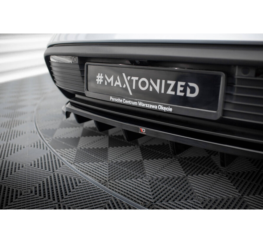 Maxton Design Rear Splitter (with vertical bars) Porsche Taycan / Taycan 4 / Taycan 4S / Taycan GTS Mk1
