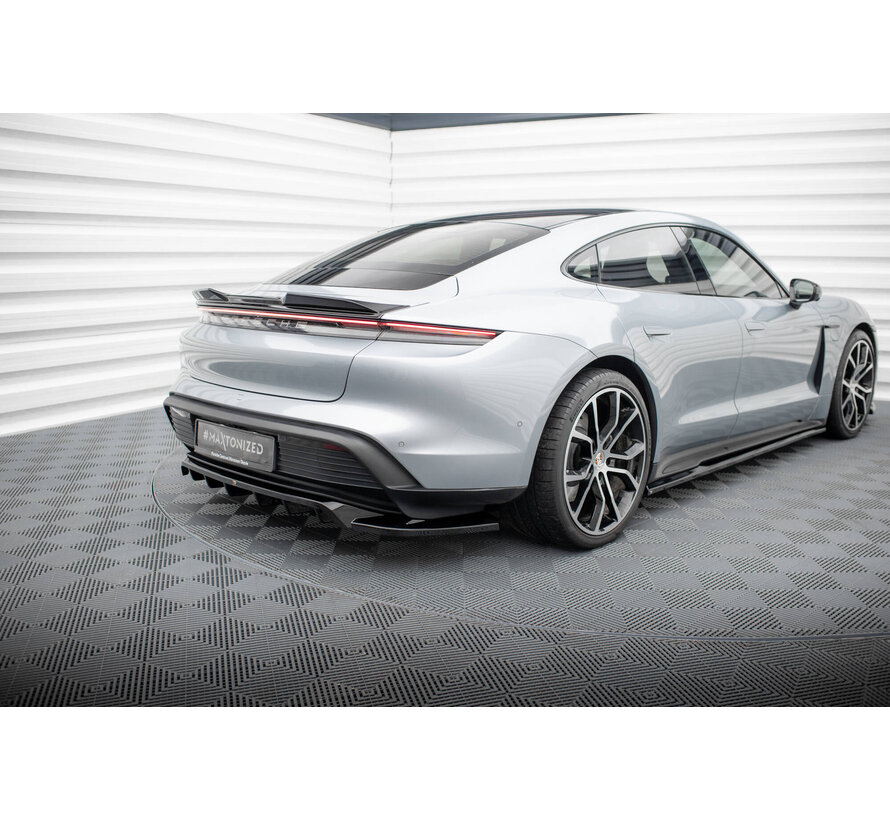 Maxton Design Rear Splitter (with vertical bars) Porsche Taycan / Taycan 4 / Taycan 4S / Taycan GTS Mk1