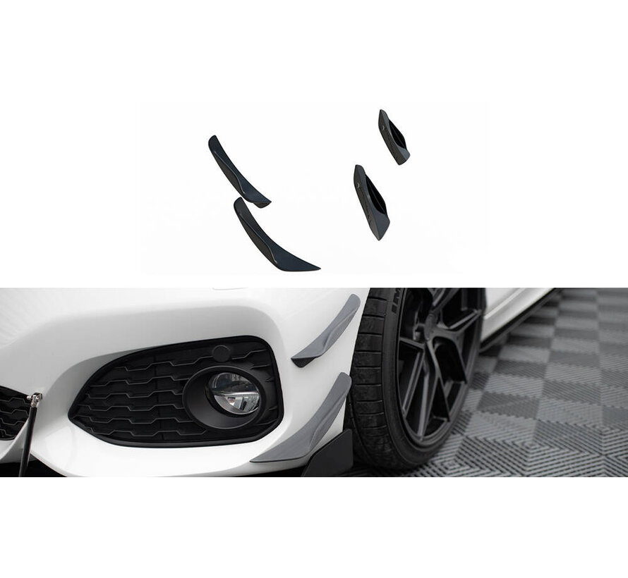 Maxton Design Front Bumper Wings (Canards) BMW 1 M-Pack / M140i F20 Facelift