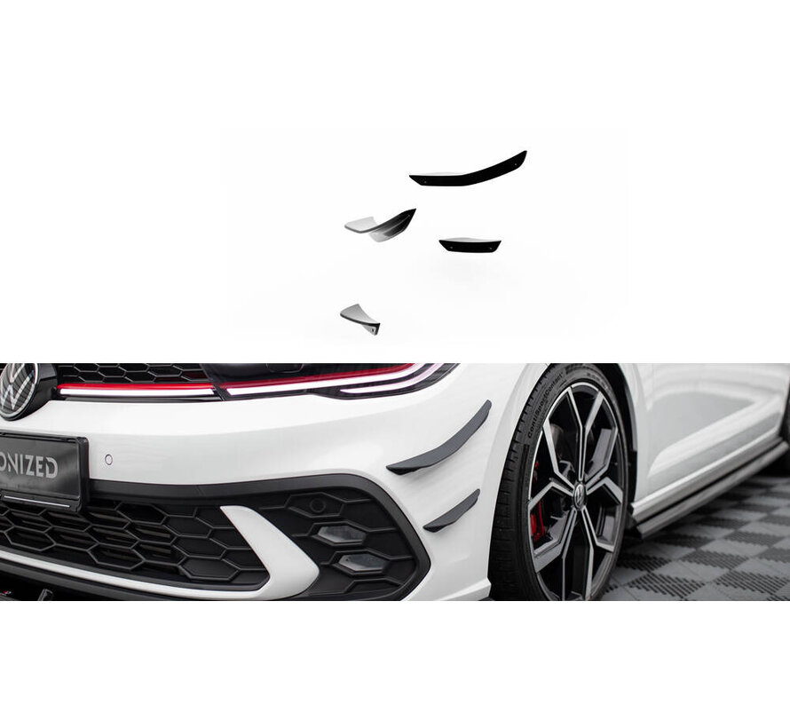 Maxton Design Front Bumper Wings (Canards) Volkswagen Polo GTI Mk6 Facelift