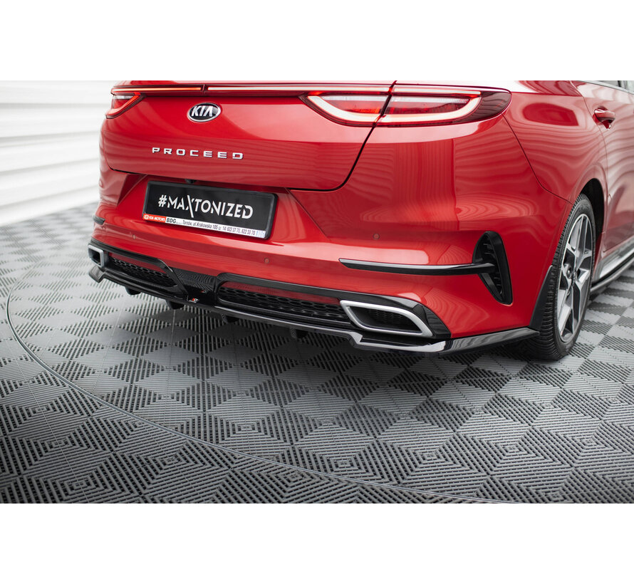 Maxton Design Rear Splitter (with vertical bars) Kia ProCeed GT-Line Mk1