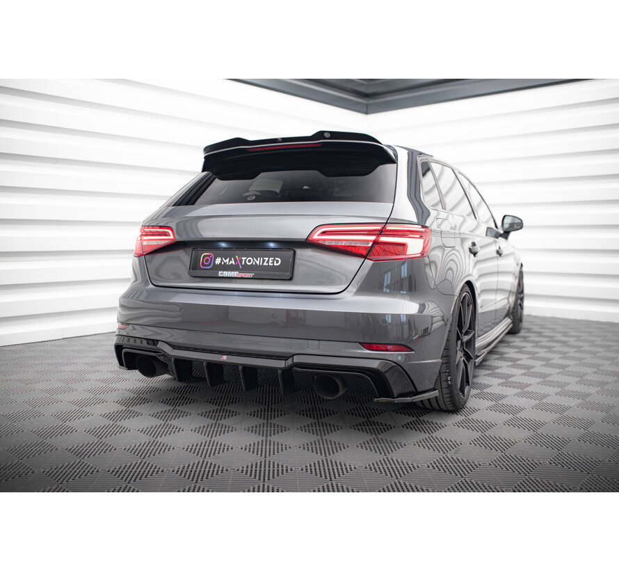 Maxton Design Rear Valance Audi A3 S-Line Sportback 8V Facelift (Version with single exhausts on both sides)