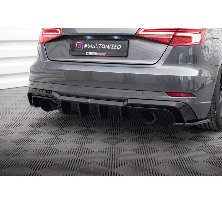 Maxton Design Rear Valance Audi A3 S-Line Sportback 8V Facelift (Version with single exhausts on both sides)