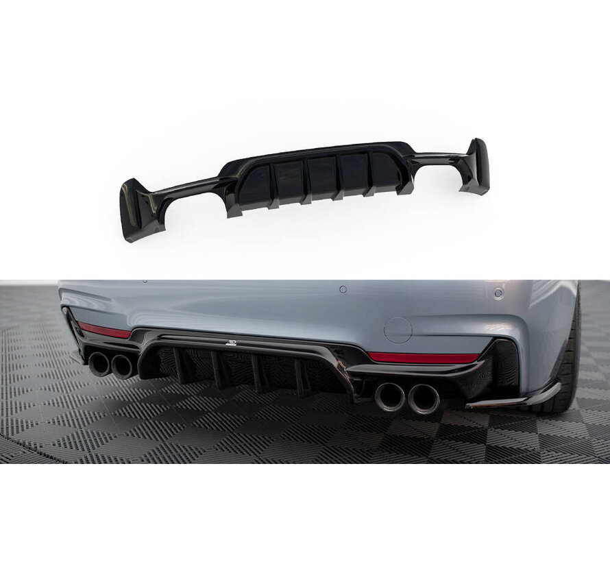 Maxton Design Rear Valance BMW 4 Coupe / Gran Coupe / Cabrio M-Pack F32 / F36 / F33 (Version with dual exhausts on both sides)