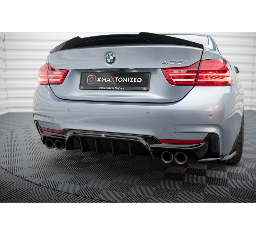 Maxton Design Rear Valance BMW 4 Coupe / Gran Coupe / Cabrio M-Pack F32 / F36 / F33 (Version with dual exhausts on both sides)