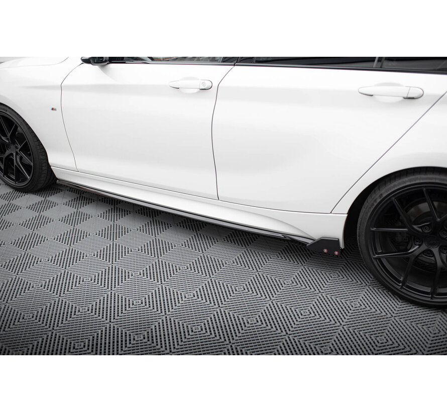 Maxton Design Side Skirts Diffusers V.4 + Flaps BMW 1 M-Pack / M140i F20 Facelift