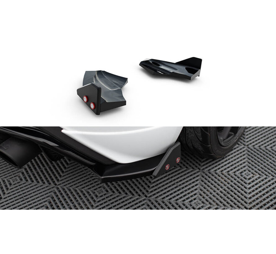 Maxton Design Rear Side Splitters V.3 + Flaps Ford Fiesta ST Mk7 Facelift