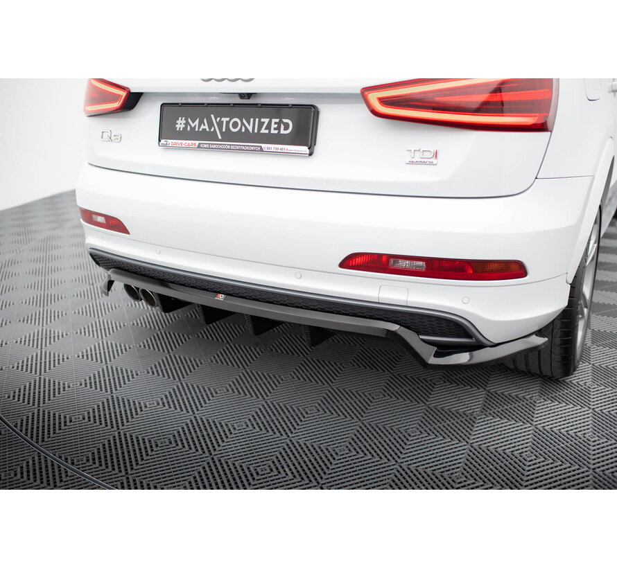 Maxton Design Rear Splitter (with vertical bars) Audi Q3 S-line 8U