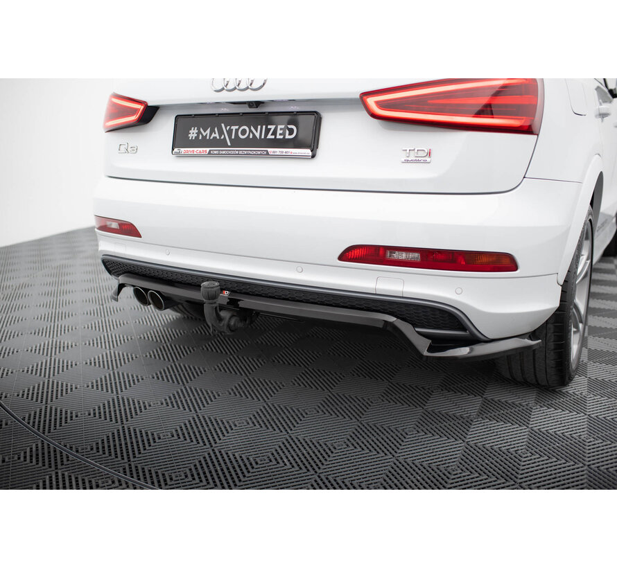 Maxton Design Rear Splitter (with vertical bars) Audi Q3 S-line 8U