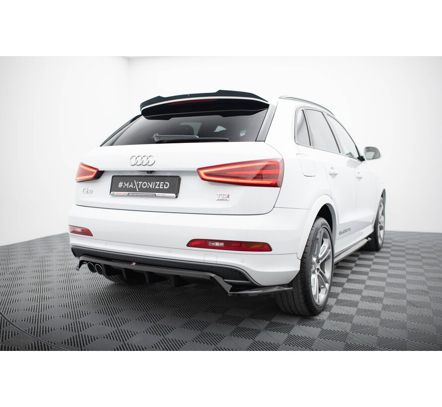 Maxton Design Rear Splitter (with vertical bars) Audi Q3 S-line 8U