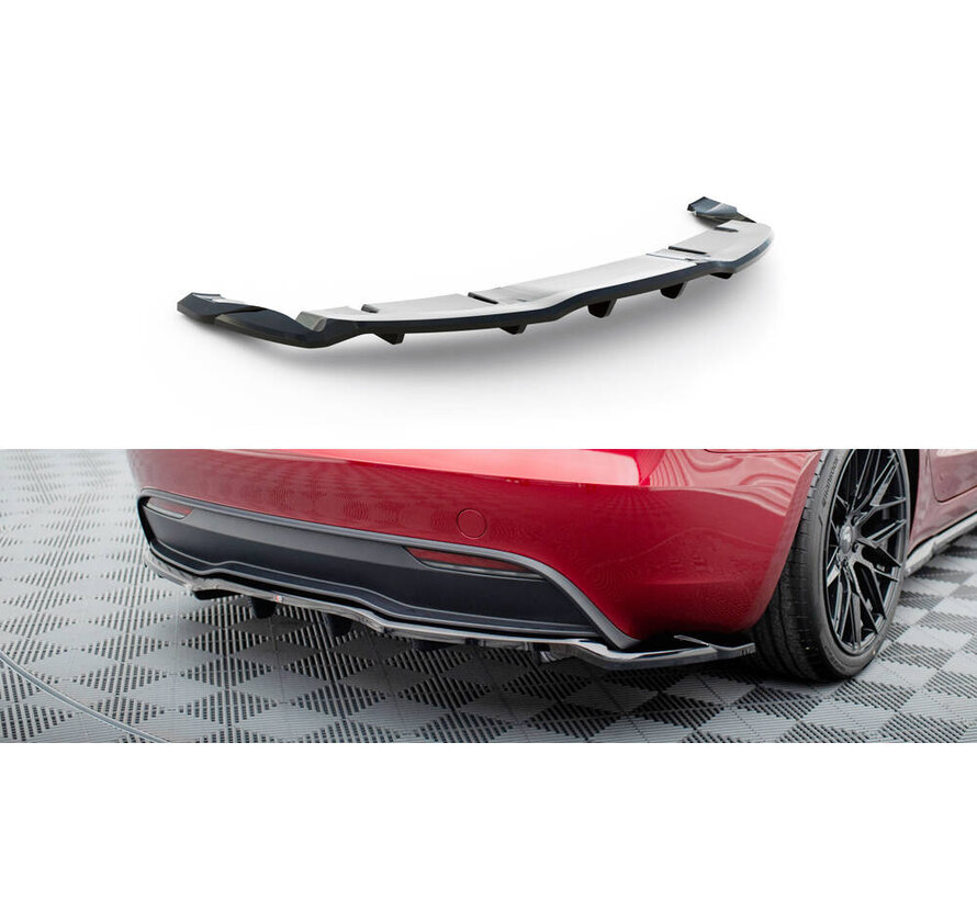 Maxton Design Rear Splitter (with vertical bars) V.1 Tesla Model 3 Project Highland(Facelift)