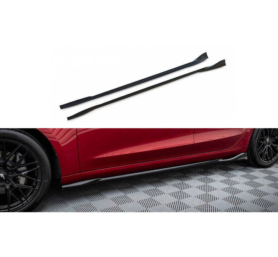 Maxton Design Side Skirts Diffusers V.1 Tesla Model 3 Mk1 / Mk1 Facelift