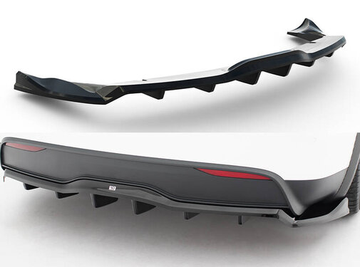 Maxton Design Maxton Design Rear Splitter (with vertical bars) V.2 Tesla Model X Mk1 Facelift