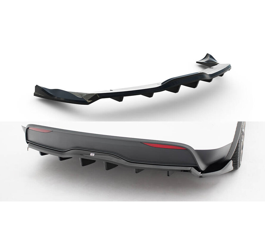 Maxton Design Rear Splitter (with vertical bars) V.2 Tesla Model X Mk1 Facelift