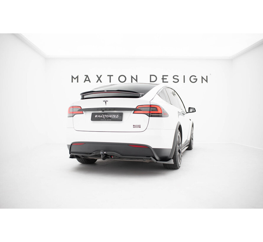 Maxton Design Rear Splitter (with vertical bars) V.2 Tesla Model X Mk1 Facelift