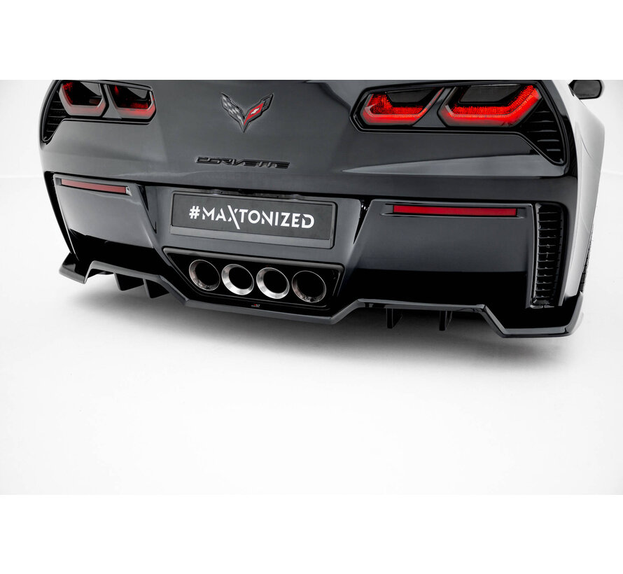 Maxton Design Central Rear Splitter (with vertical bars) Chevrolet Corvette Z06 C7