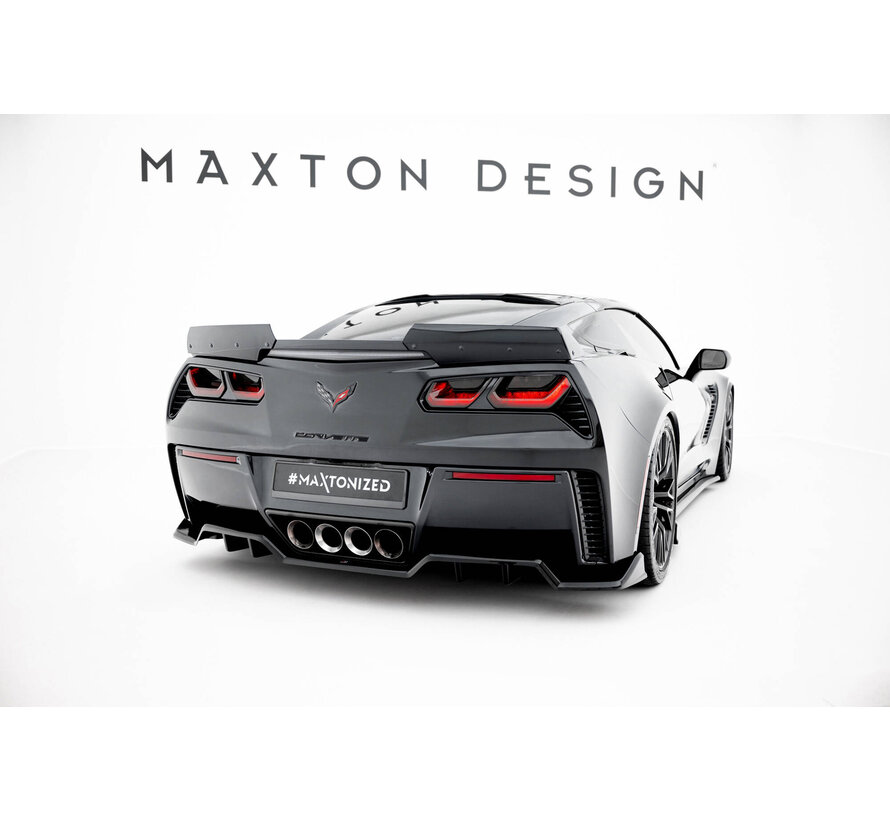 Maxton Design Central Rear Splitter (with vertical bars) Chevrolet Corvette Z06 C7