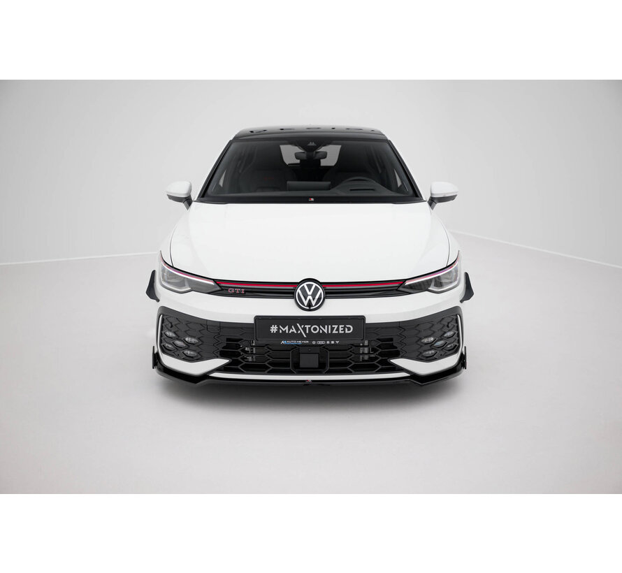 Maxton Design Front Splitter V.3 + Flaps Volkswagen Golf GTI / GTE / R-Line Mk8 Facelift