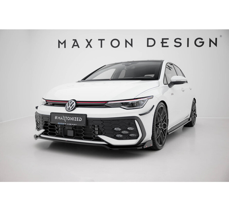 Maxton Design Front Splitter V.3 + Flaps Volkswagen Golf GTI / GTE / R-Line Mk8 Facelift