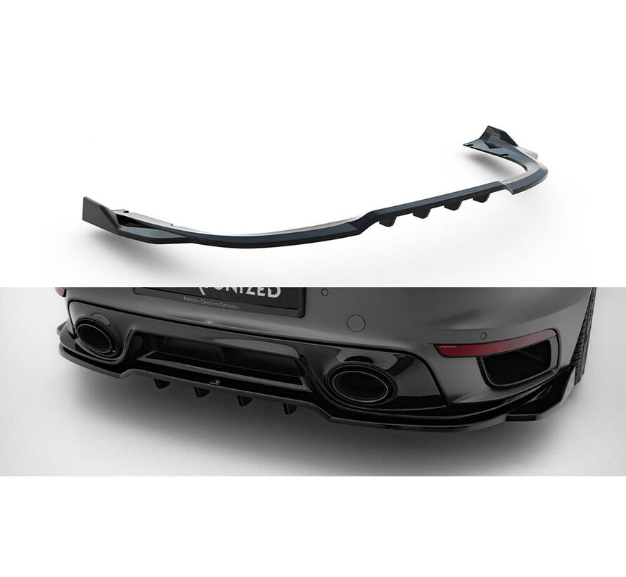 Maxton Design Rear Splitter (with vertical bars) Porsche 911 Turbo S Sport Package 992