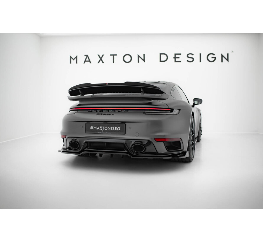 Maxton Design Rear Splitter (with vertical bars) Porsche 911 Turbo S Sport Package 992