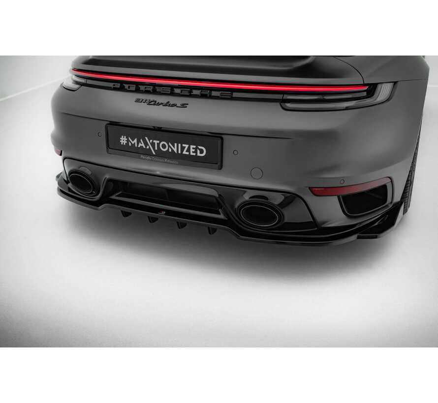 Maxton Design Rear Splitter (with vertical bars) Porsche 911 Turbo S Sport Package 992