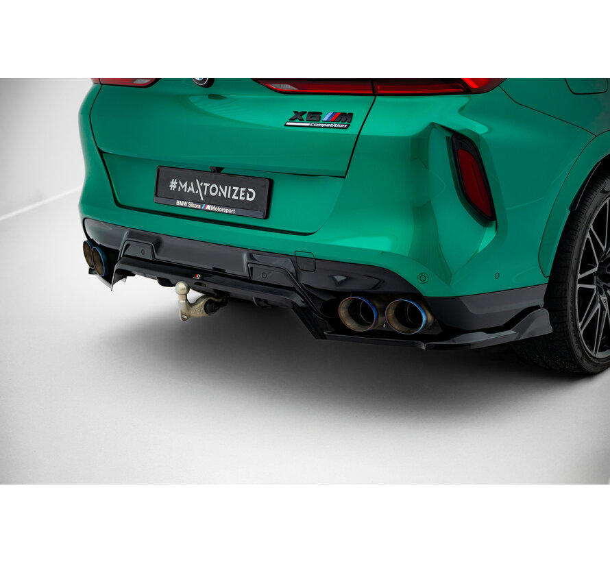 Maxton Design Rear Splitter (with vertical bars) BMW X6 M F96 Facelift