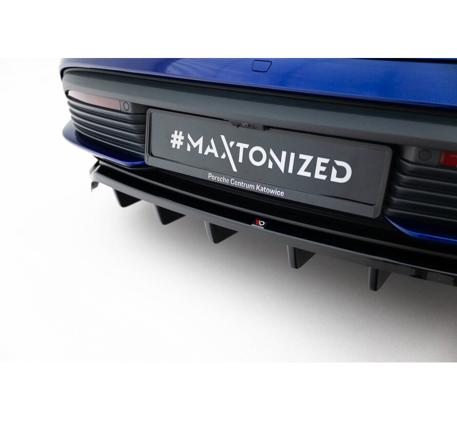 Maxton Design Rear Splitter (with vertical bars) Porsche Taycan Turbo S Mk1