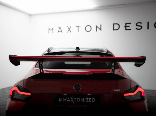 Maxton Design Maxton Design Carbon Spoiler With Internal Brackets Uprights + LED BMW M2 G87