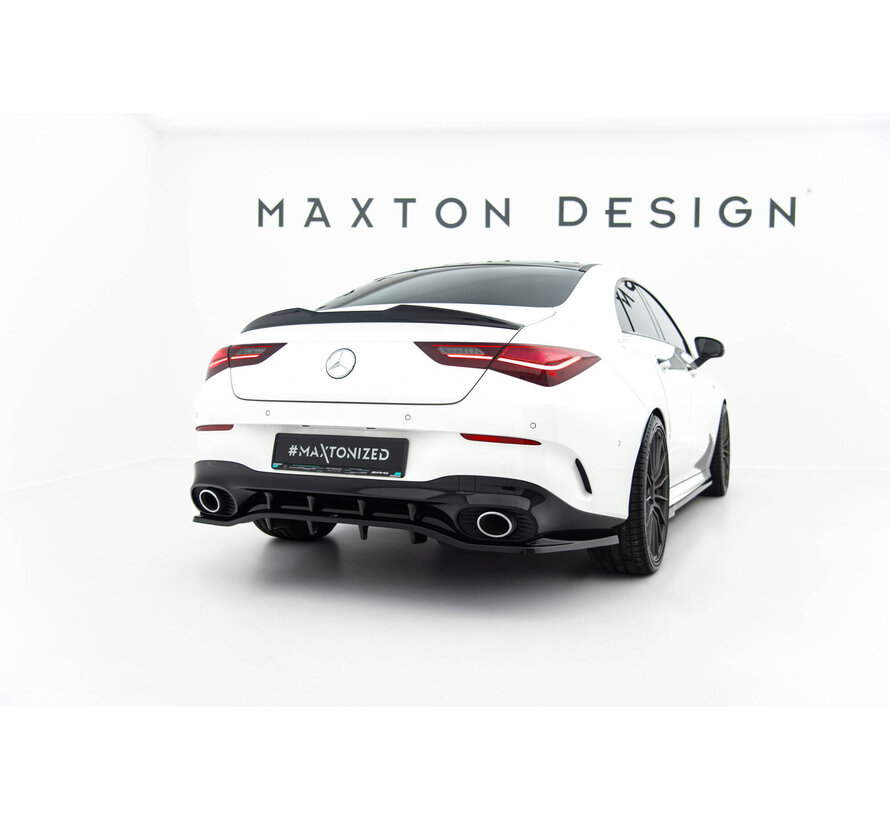 Maxton Design Rear Splitter (with vertical bars) Mercedes-AMG CLA 35  / 45  Coupe / Shooting Brake C118 Facelift / X118 Facelift