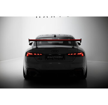 Maxton Design Maxton Design Carbon Spoiler With External Brackets Uprights V.1 + LED Audi A5 / A5 S-Line / S5 / RS5 Coupe F5 / F5 Facelift