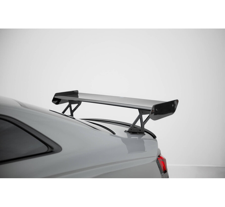 Maxton Design Carbon Spoiler With External Brackets Uprights V.1 + LED Audi A5 / A5 S-Line / S5 / RS5 Coupe F5 / F5 Facelift