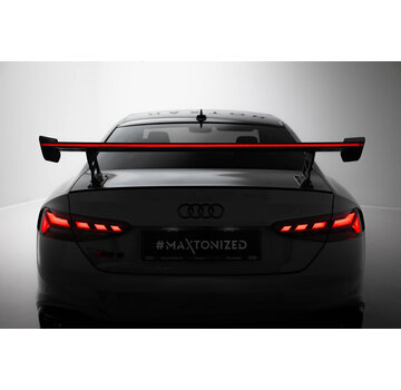 Maxton Design Maxton Design Carbon Spoiler With External Brackets Uprights V.2 + LED Audi A5 / A5 S-Line / S5 / RS5 Coupe F5 / F5 Facelift