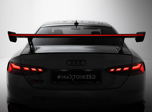 Maxton Design Maxton Design Carbon Spoiler With External Brackets Uprights V.2 + LED Audi A5 / A5 S-Line / S5 / RS5 Coupe F5 / F5 Facelift