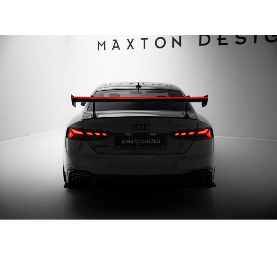 Maxton Design Carbon Spoiler With Upper Swan Mounting + LED Audi A5 / A5 S-Line / S5 / RS5 Coupe F5 / F5 Facelift