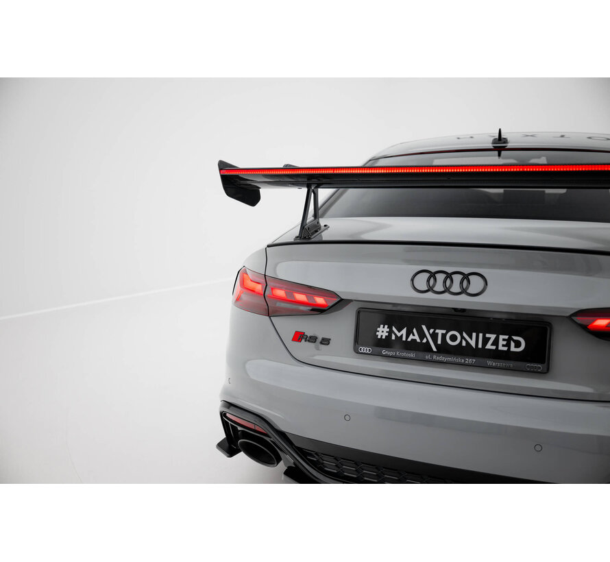 Maxton Design Carbon Spoiler With Upper Swan Mounting + LED Audi A5 / A5 S-Line / S5 / RS5 Coupe F5 / F5 Facelift