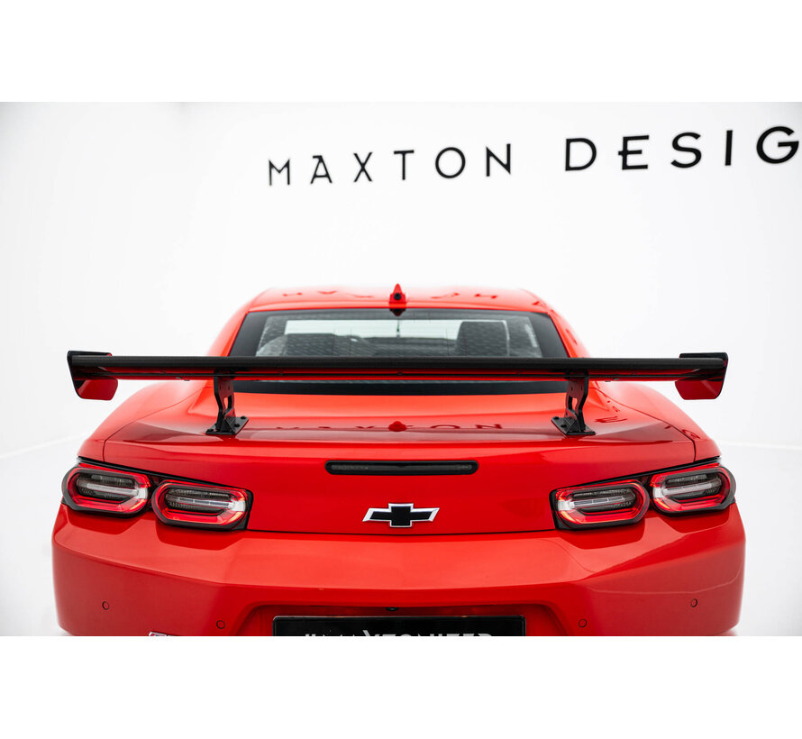 Maxton Design Carbon Spoiler With Internal Brackets Uprights Chevrolet Camaro SS Mk6 Facelift