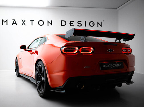 Maxton Design Maxton Design Carbon Spoiler With Internal Brackets Uprights + LED Chevrolet Camaro SS Mk6 Facelift