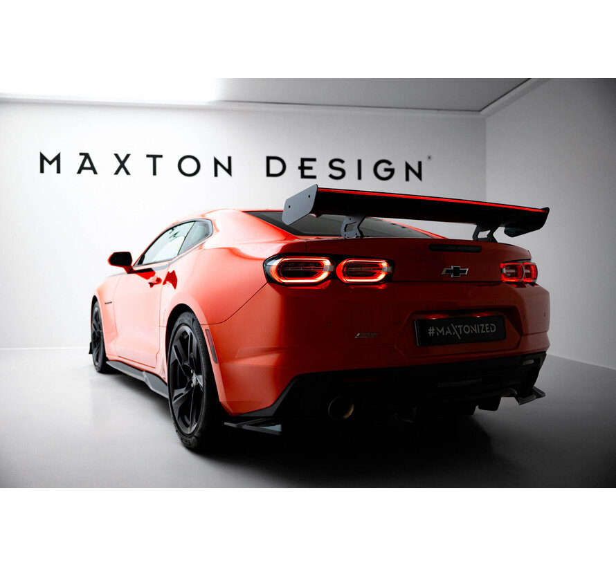 Maxton Design Carbon Spoiler With Internal Brackets Uprights + LED Chevrolet Camaro SS Mk6 Facelift