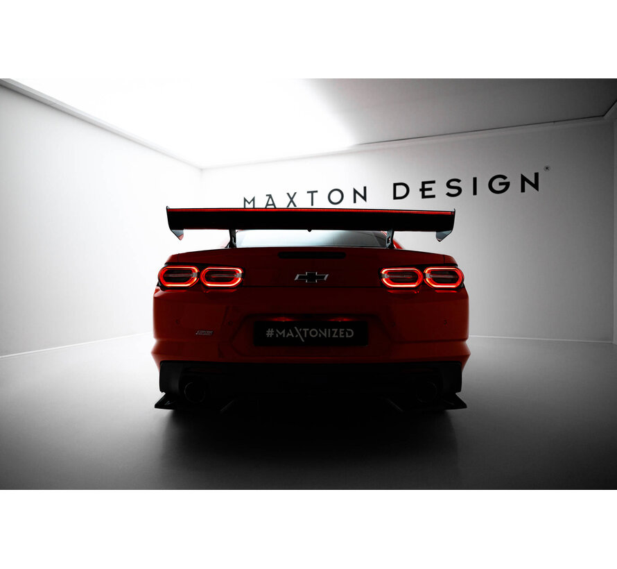 Maxton Design Carbon Spoiler With Internal Brackets Uprights + LED Chevrolet Camaro SS Mk6 Facelift