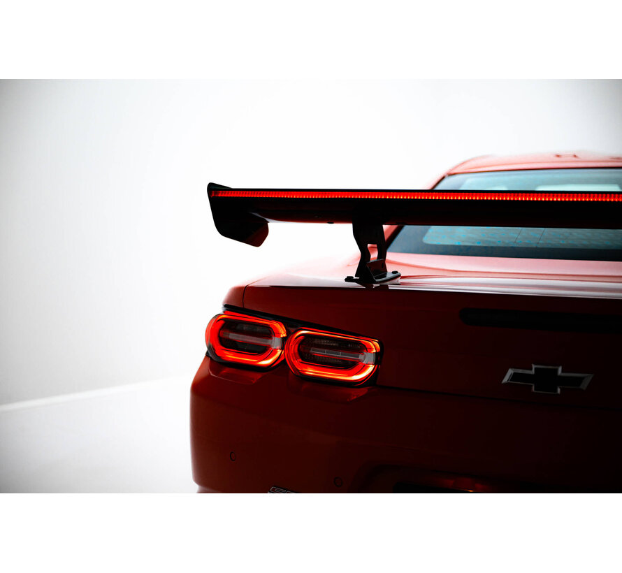 Maxton Design Carbon Spoiler With Internal Brackets Uprights + LED Chevrolet Camaro SS Mk6 Facelift