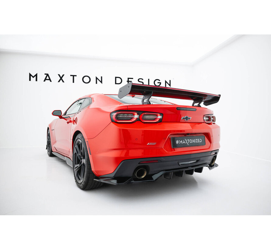 Maxton Design Carbon Spoiler With Internal Brackets Uprights + LED Chevrolet Camaro SS Mk6 Facelift