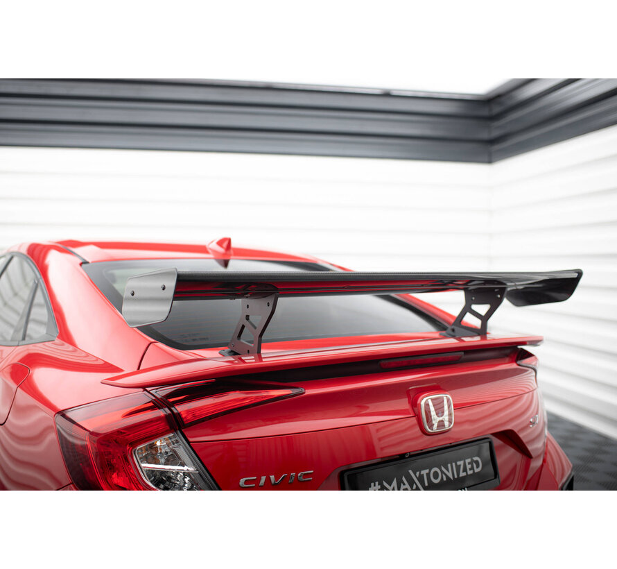 Maxton Design Carbon Spoiler With Internal Brackets Uprights Honda Civic SI Mk10