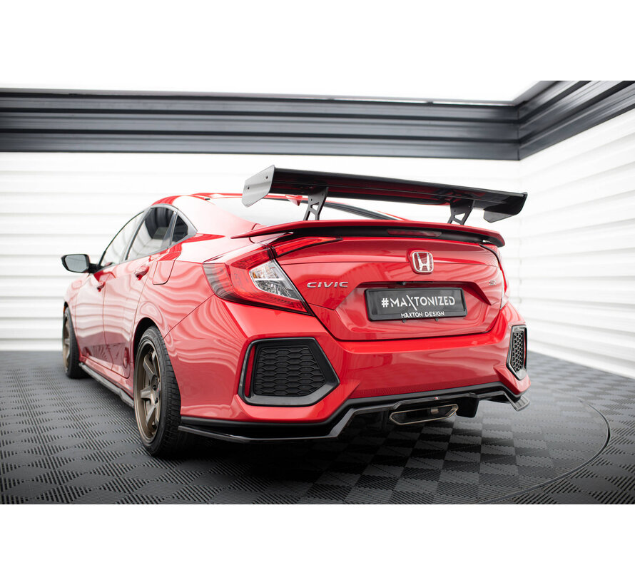 Maxton Design Carbon Spoiler With Internal Brackets Uprights Honda Civic SI Mk10