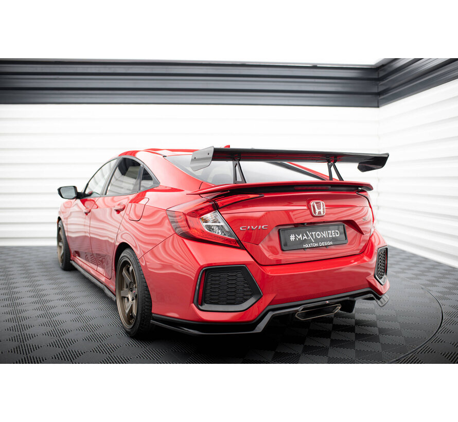 Maxton Design Carbon Spoiler With Upper Swan Mounting Honda Civic SI Mk10