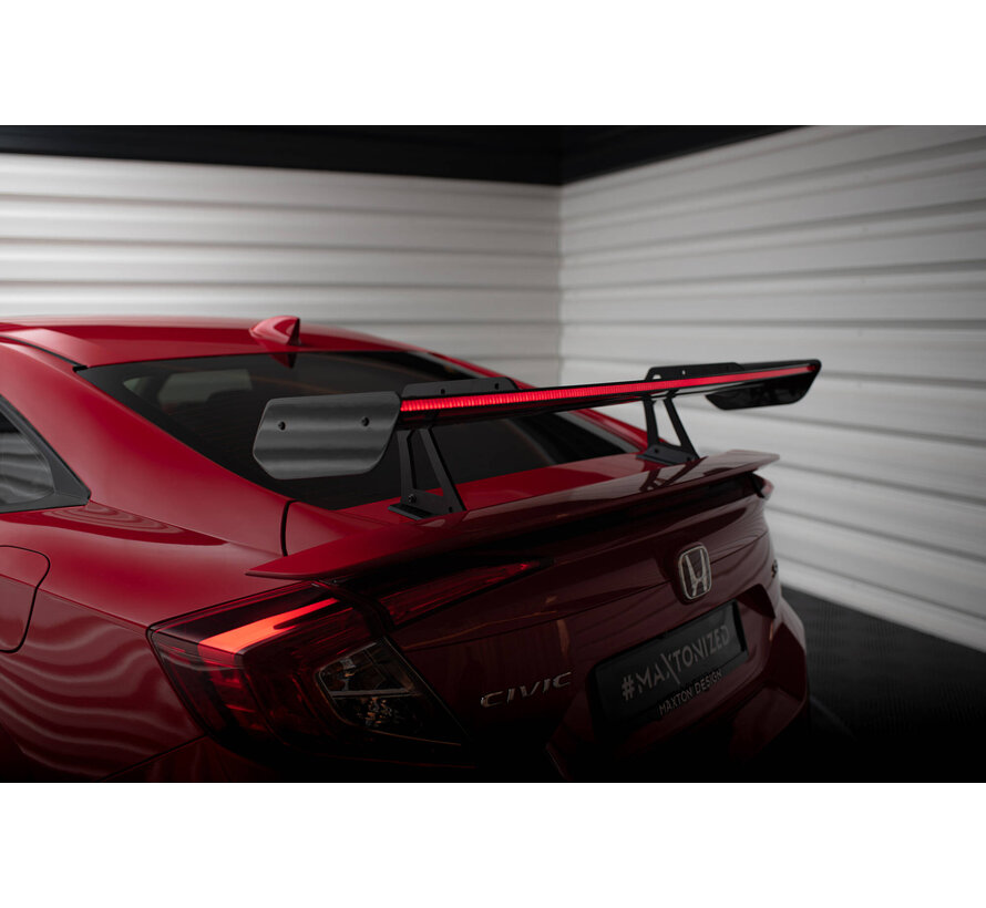 Maxton Design Carbon Spoiler With Upper Swan Mounting + LED Honda Civic SI Mk10